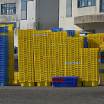 a pile of plastic crate